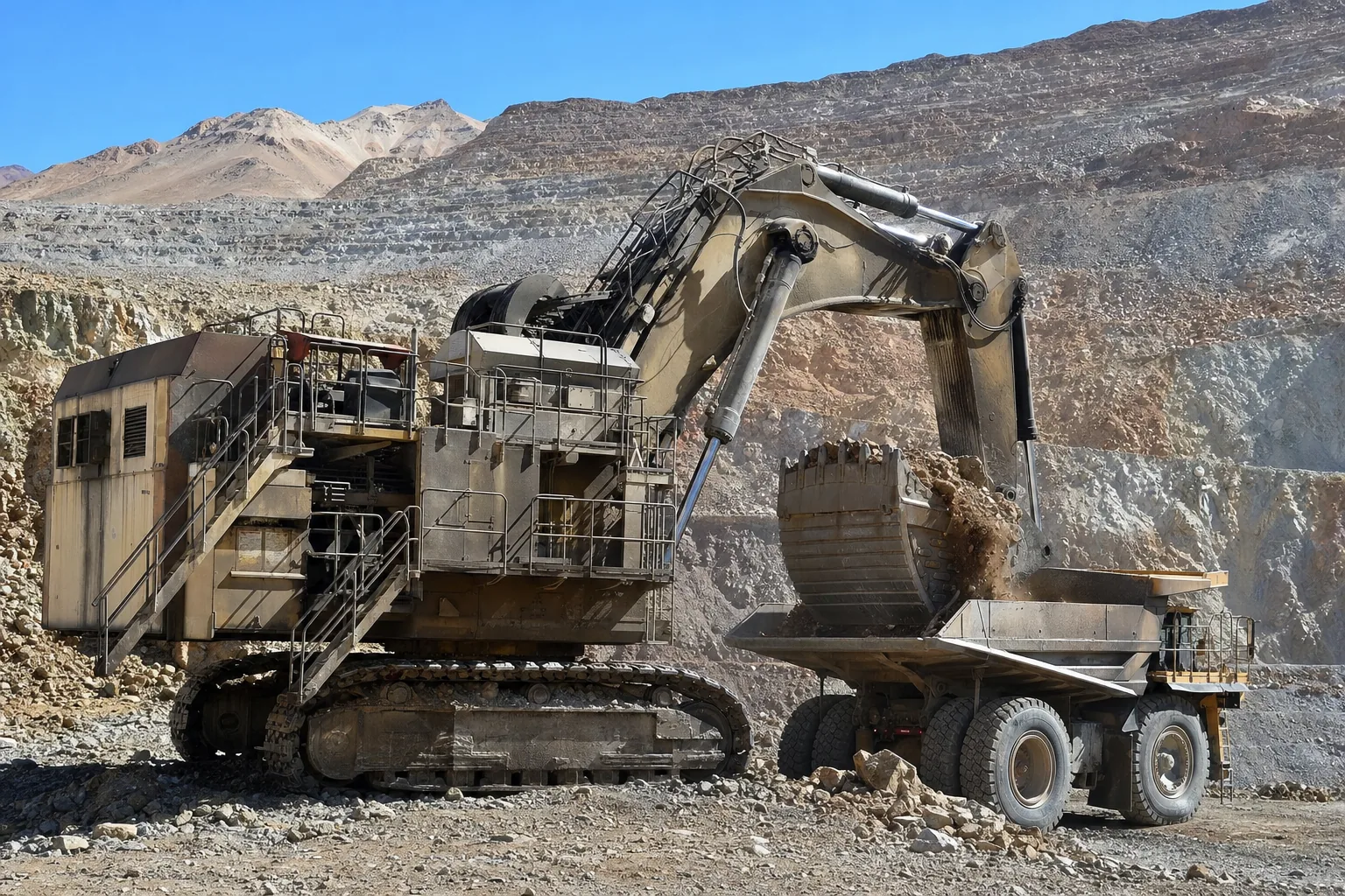 Hydraulic Mining Excavators · Chile · Large-face loading