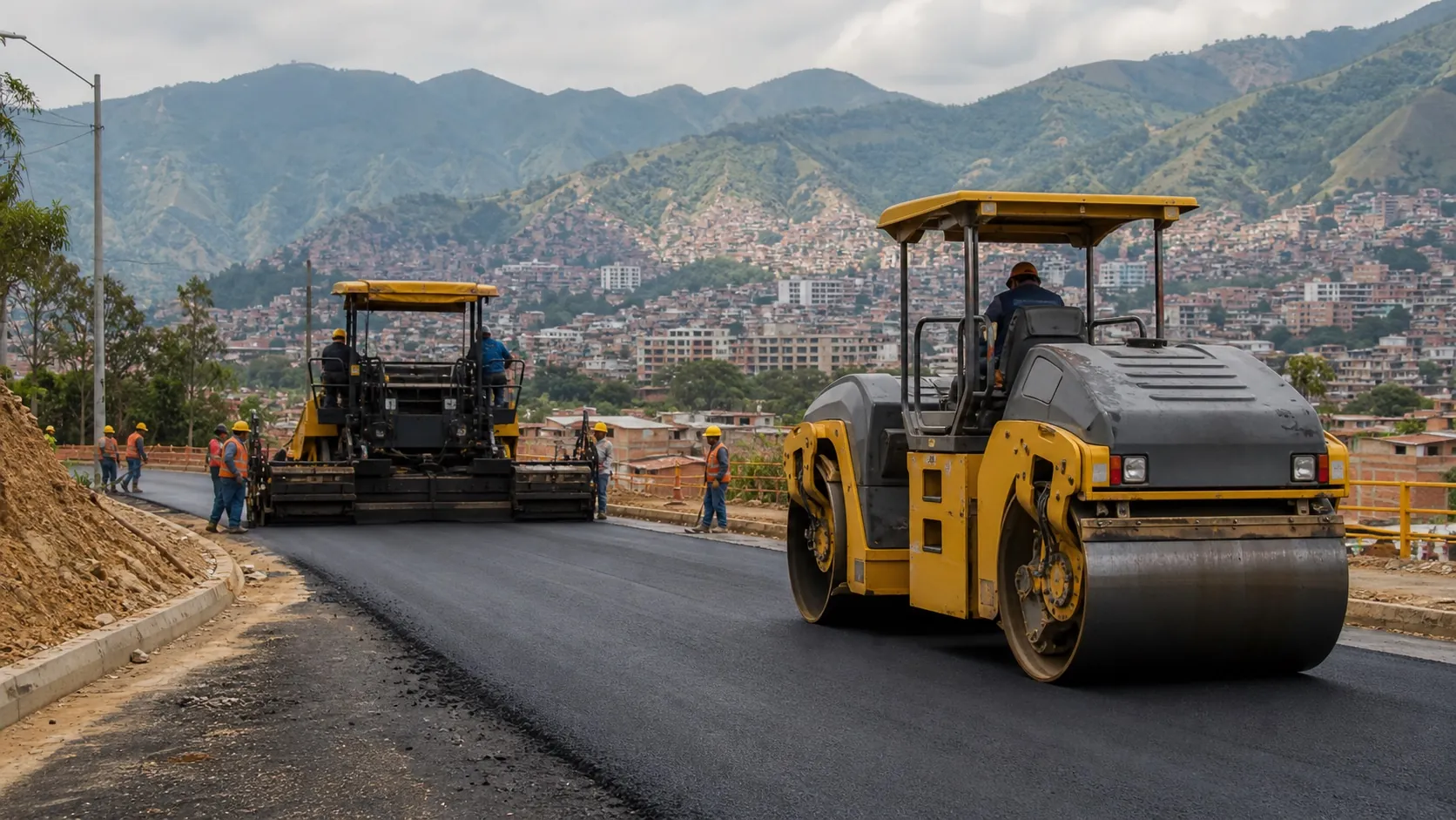 Paving & Compaction Equipment · Colombia · Layer-by-layer paving output