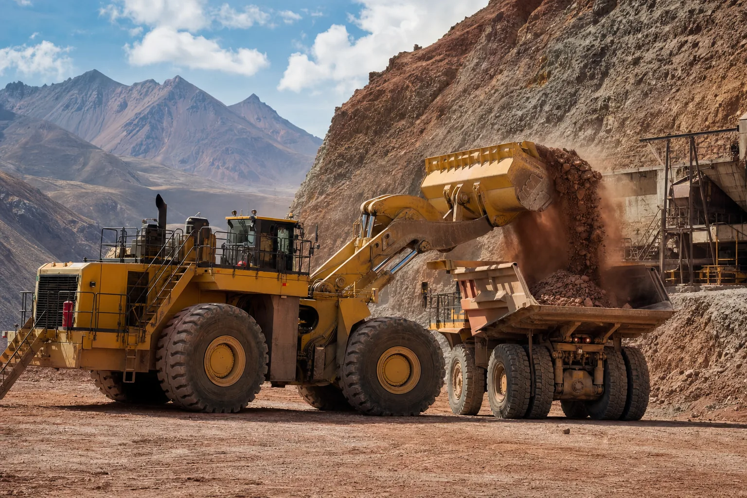 Mining Wheel Loaders · Peru · Ore and aggregate loading